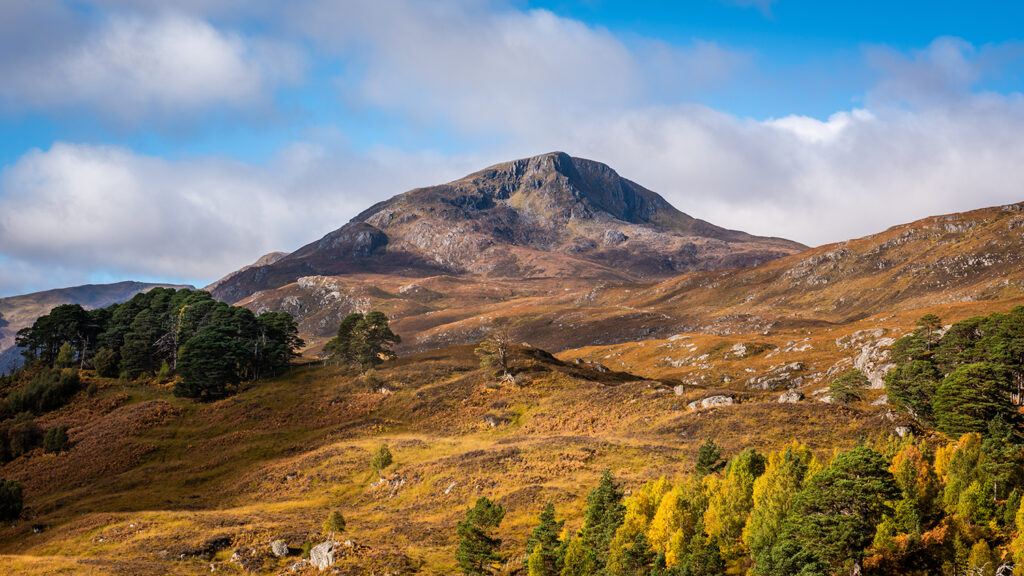 Sgurr na Lapaich (1036m) in Glen Affric It is perhaps the most beautiful glen in Scotland with a stunning combinations of lochs and pines and mountains